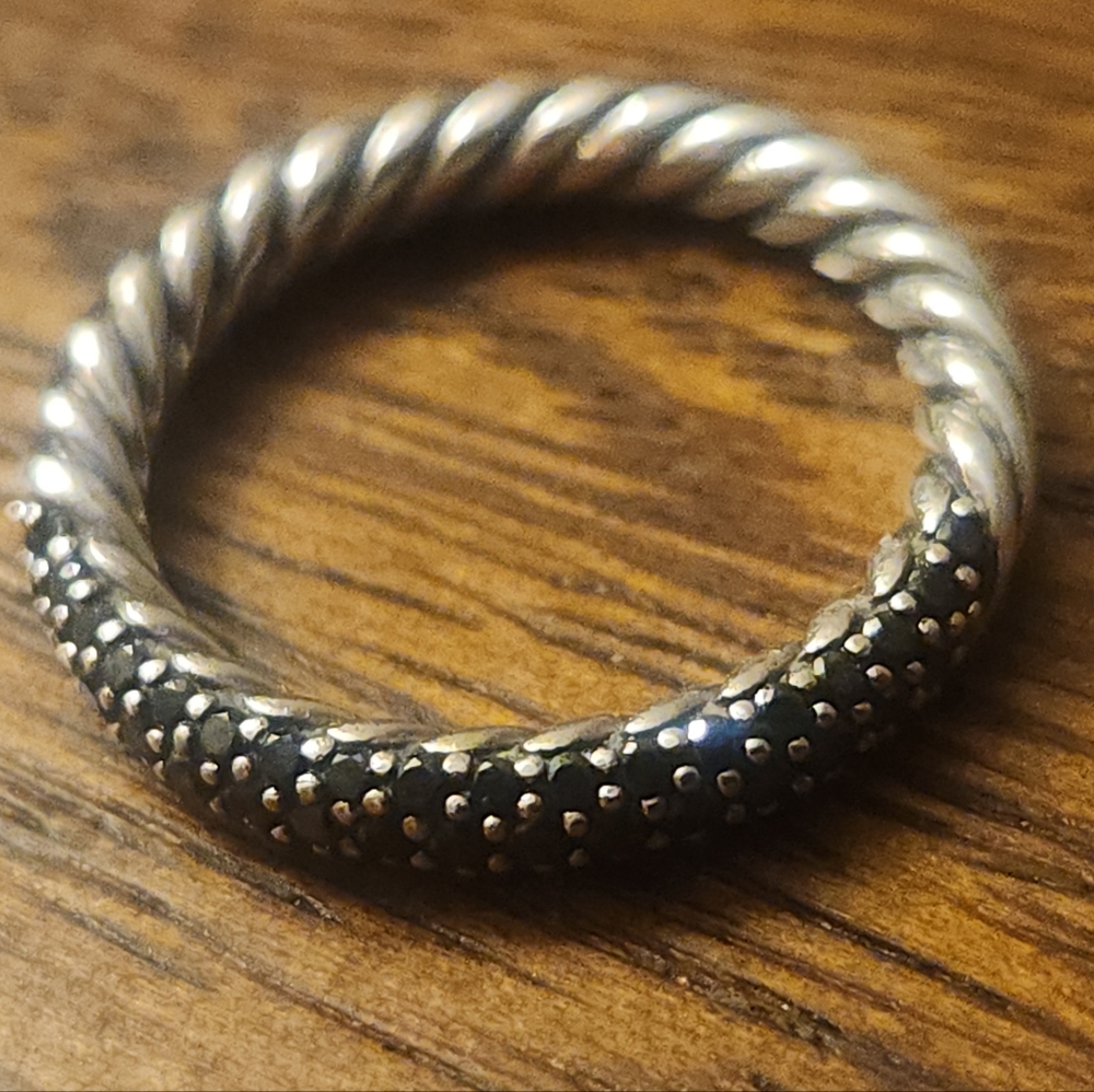 David Yurman | Diamonds & Sapphire Stackable Three Ring Set - Picture 8 of 13